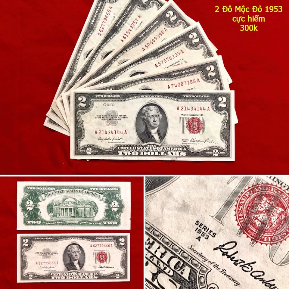 Tiền 2 USD 1953