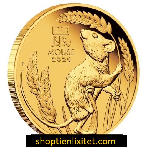 Tiền Xu Con Chuột Mạ Vàng Úc 2020