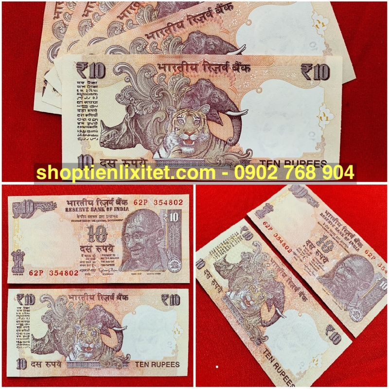 Tiền Hình Con Hổ Ấn Độ 10 Rupee